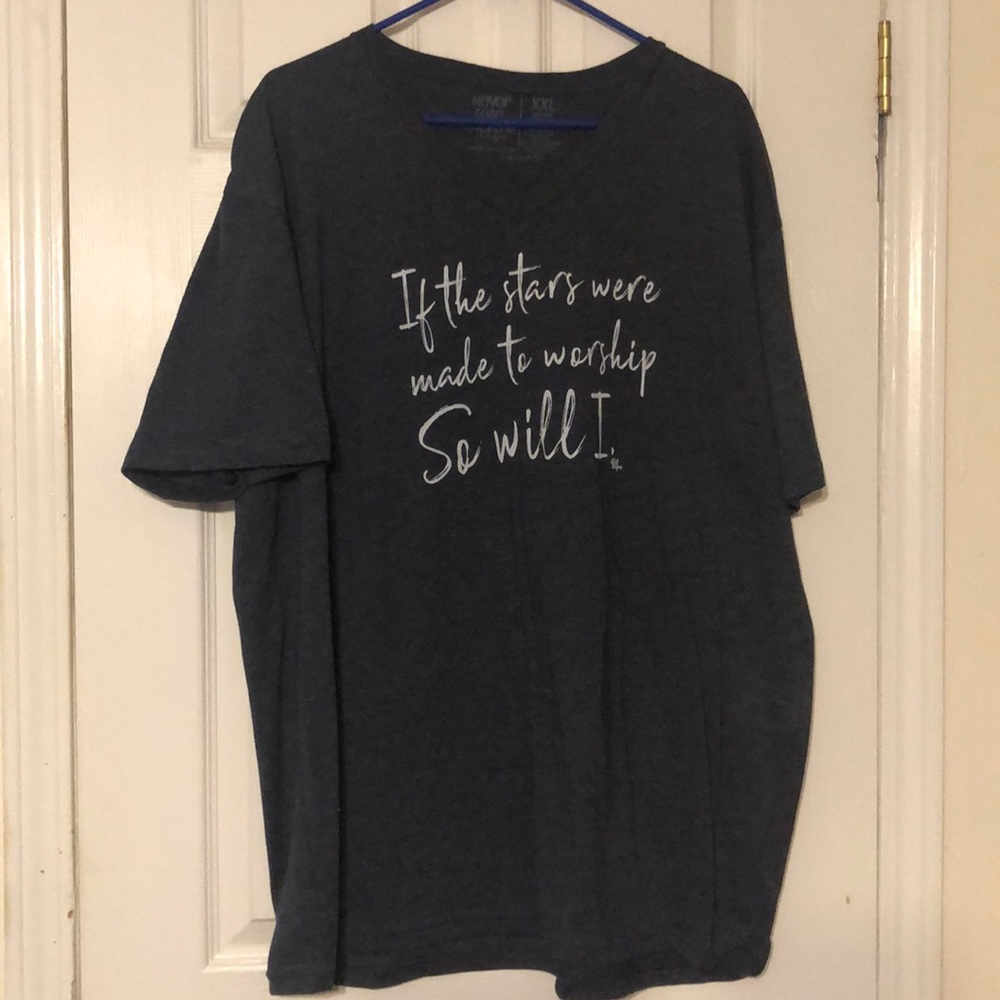 Navy blue xxl Christian t-shirt with short sleeves